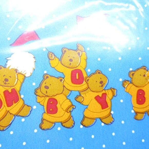 Vintage American Greetings Cheerleading Bear Gift Wrap Sheet-Birthday/Shower-NEW - Picture 6 of 6